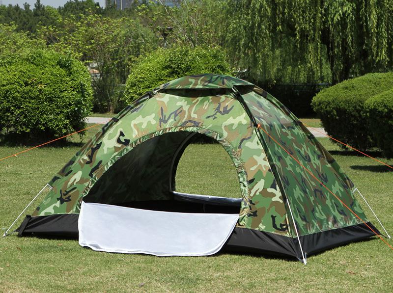 Single soldier tent outdoor simple single and double person camping, rain proof, no need to build shading, quick opening, sun protection, folding, fully automatic 